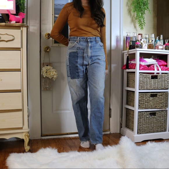 Vintage Patchwork High-Waisted Levi Jeans - Picture 2 of 7